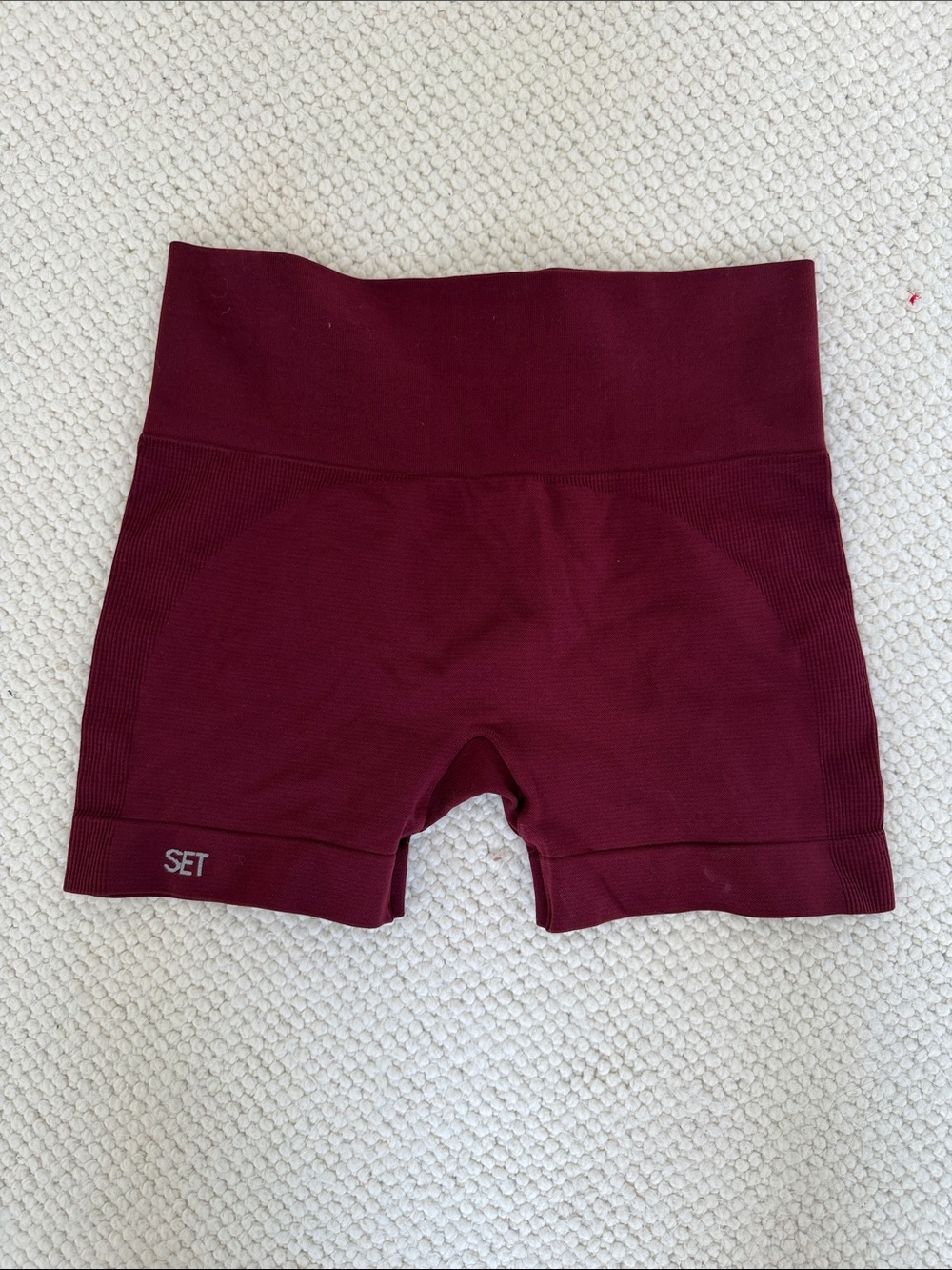 Women's High-Waist Burgundy SET Active Shorts